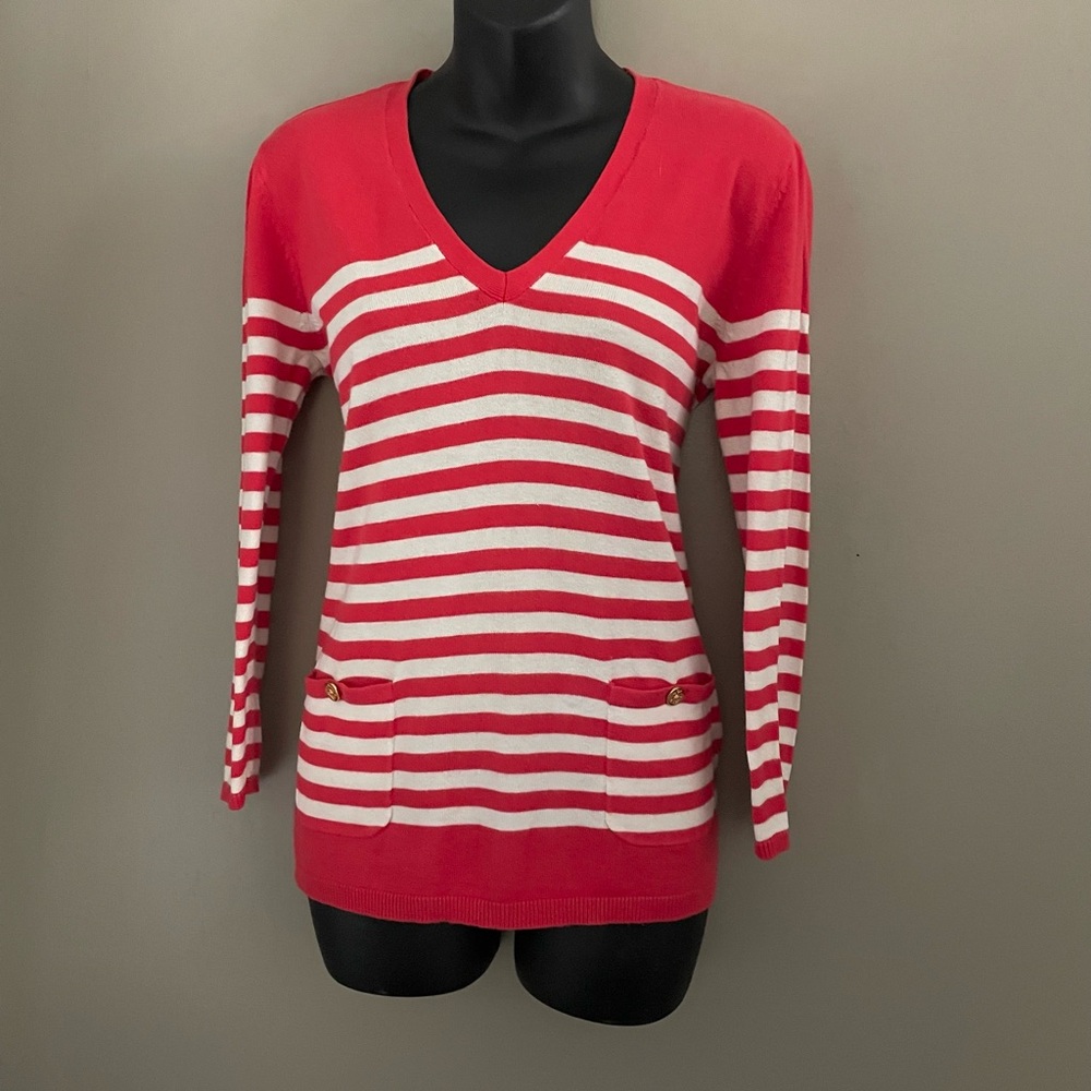 Ralph Lauren Red Striped Sweater